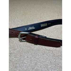 Duluth Trading Co. Brown Bison Leather Belt Pebbled 20314 Zinc Buckle 40 USA